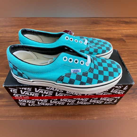 Vans Era Checkered Aqua Blue - Men’s 6.5/Women’s 8 - Picture 2 of 7